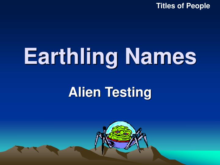 earthling names