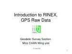 Introduction to RINEX, GPS Raw Data - slide 1