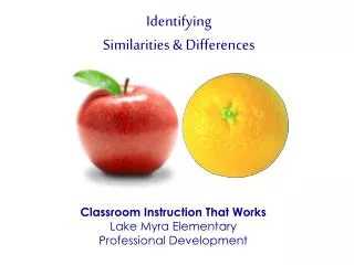 Identifying Similarities &amp; Differences