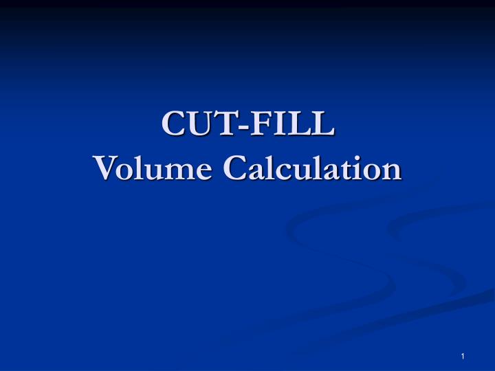 cut fill volume calculation