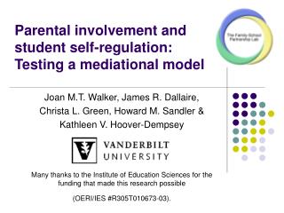 Parental involvement and student self-regulation: Testing a mediational model