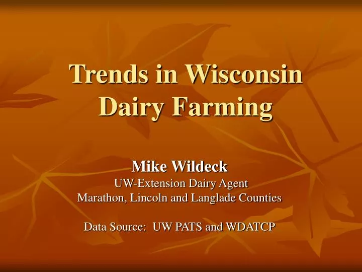 trends in wisconsin dairy farming