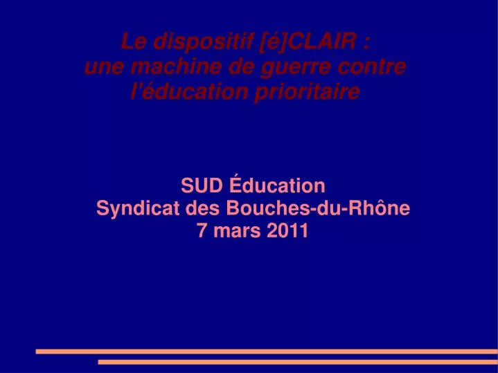 sud ducation syndicat des bouches du rh ne 7 mars 2011
