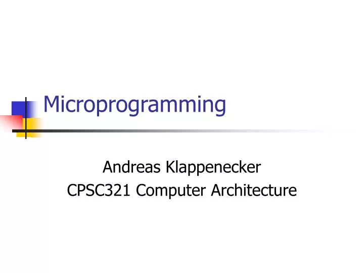 microprogramming