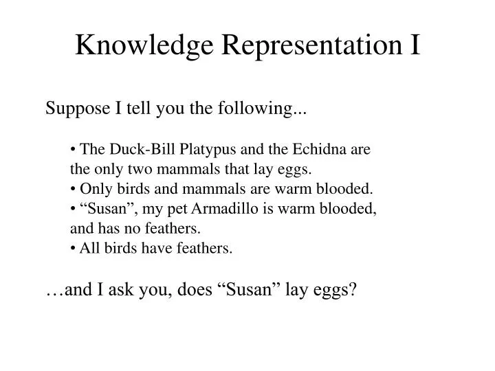 knowledge representation i