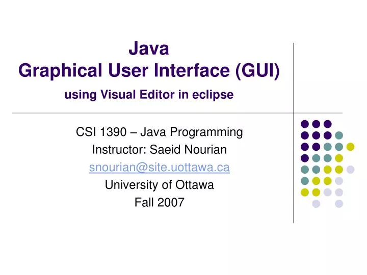 java graphical user interface gui using visual editor in eclipse