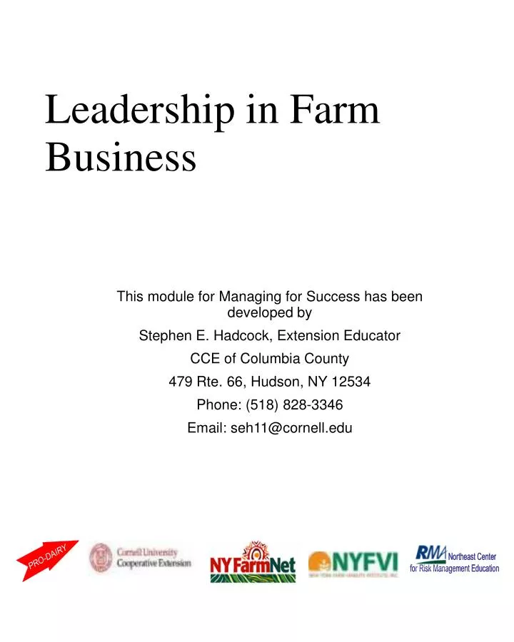 leadership in farm business