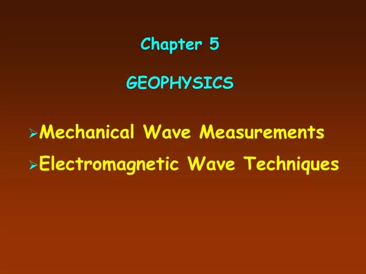 chapter 5 geophysics