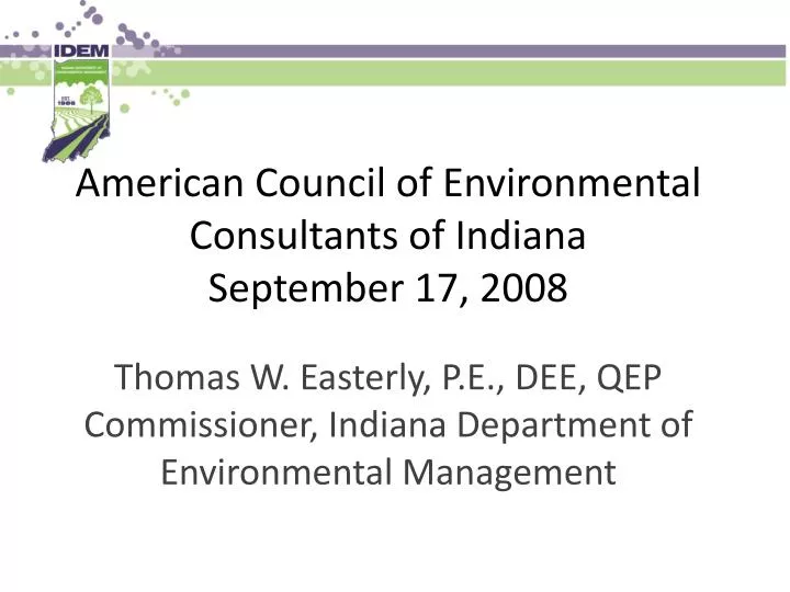 american council of environmental consultants of indiana september 17 2008