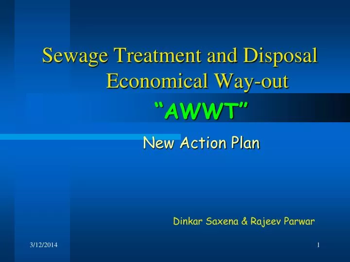 sewage treatment and disposal economical way out