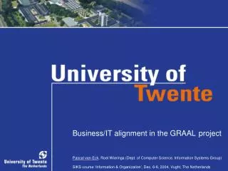 Business/IT alignment in the GRAAL project