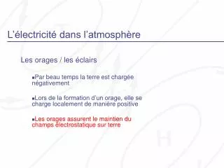 L’électricité dans l’atmosphère