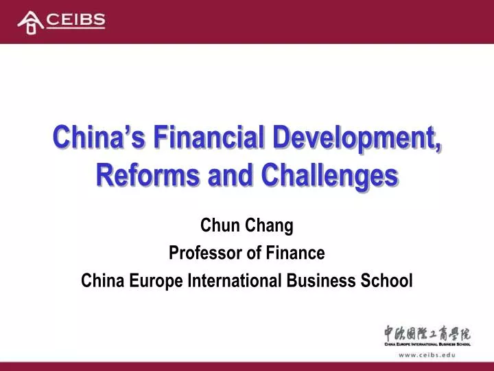 china s financial development reforms and challenges