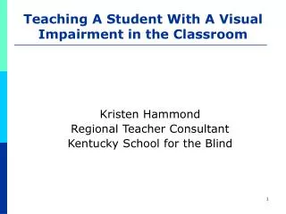 Teaching A Student With A Visual Impairment in the Classroom