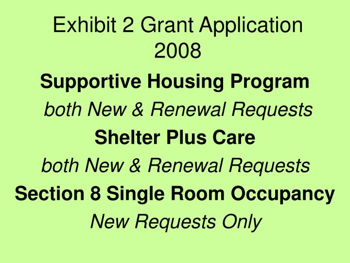 exhibit 2 grant application 2008
