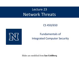 Lecture 23 Network Threats