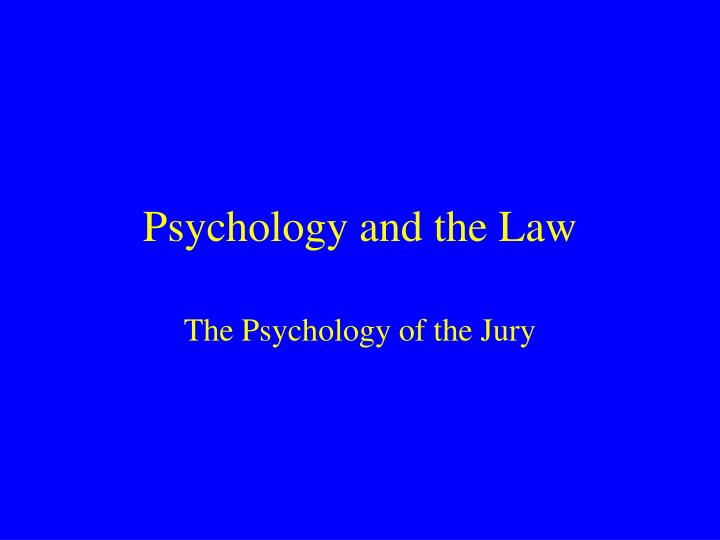 psychology and the law