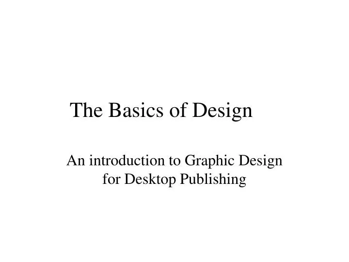 the basics of design