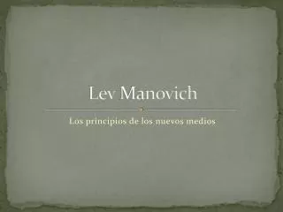 lev manovich