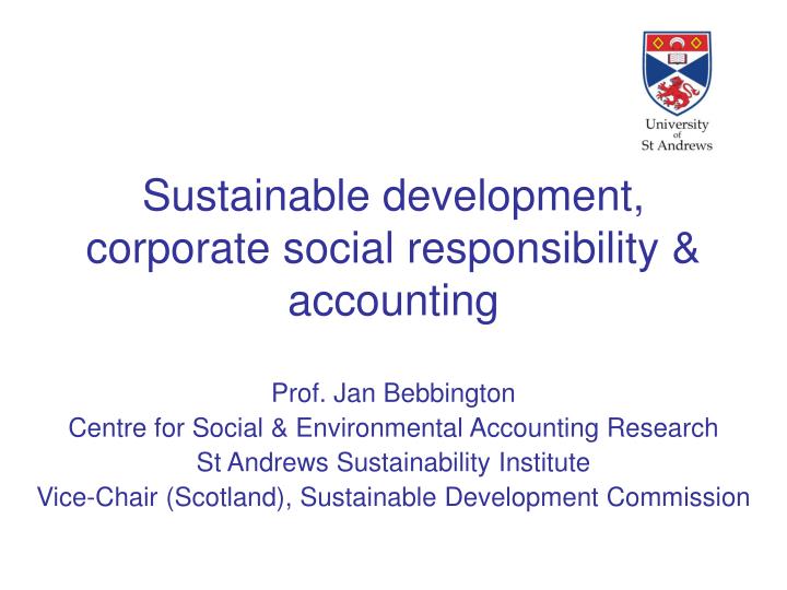 sustainable development corporate social responsibility accounting