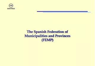 The Spanish Federation of Municipalities and Provinces (FEMP)