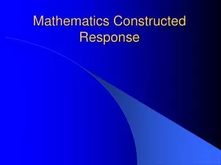Mathematics Constructed Response