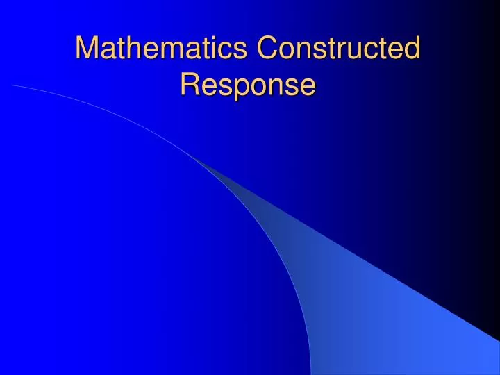 mathematics constructed response