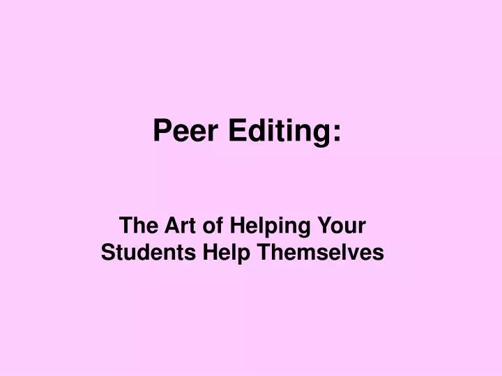 peer editing