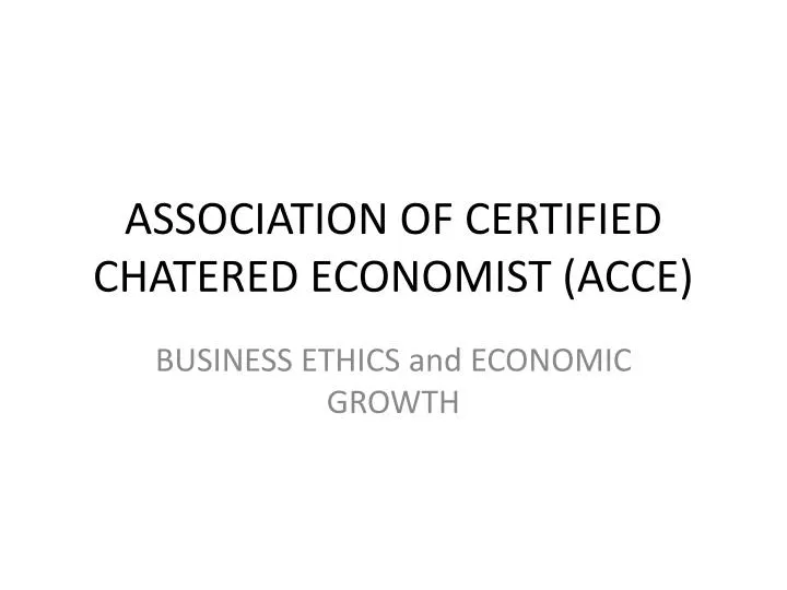 association of certified chatered economist acce