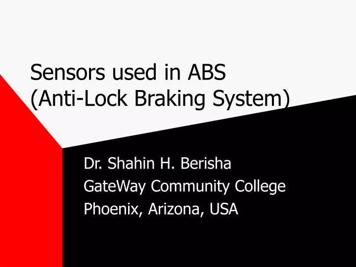 sensors used in abs anti lock braking system