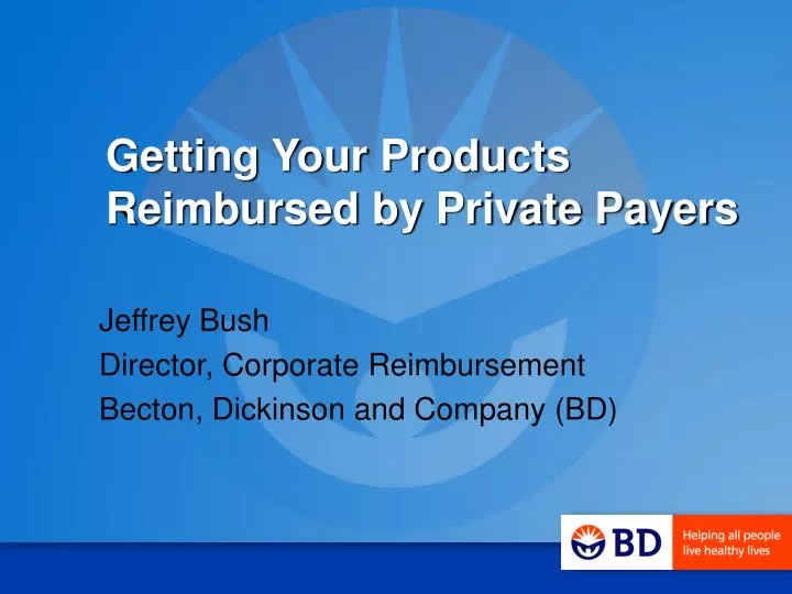 getting your products reimbursed by private payers