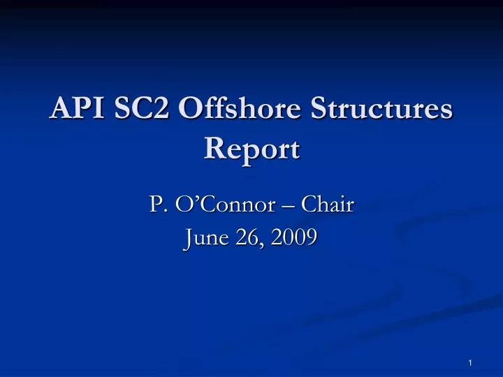 api sc2 offshore structures report