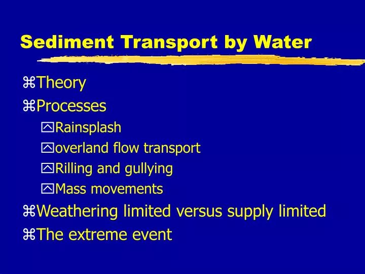 sediment transport by water
