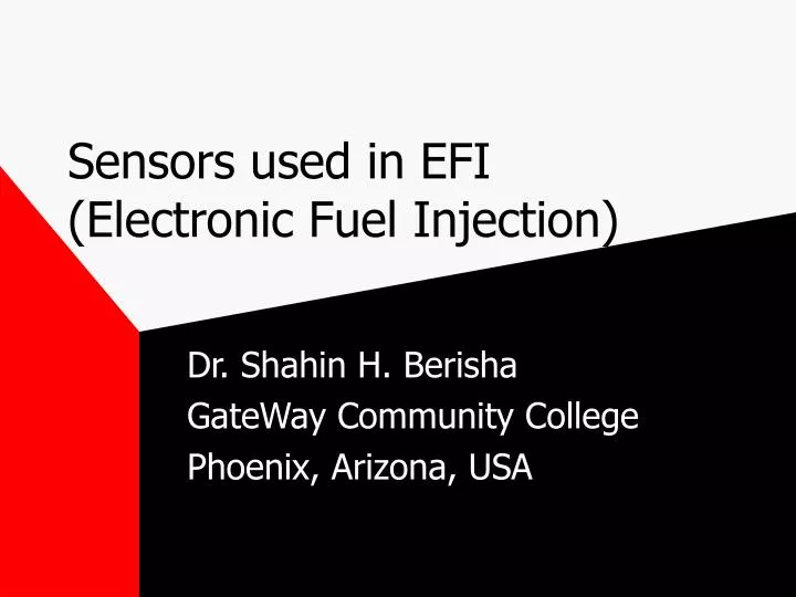sensors used in efi electronic fuel injection
