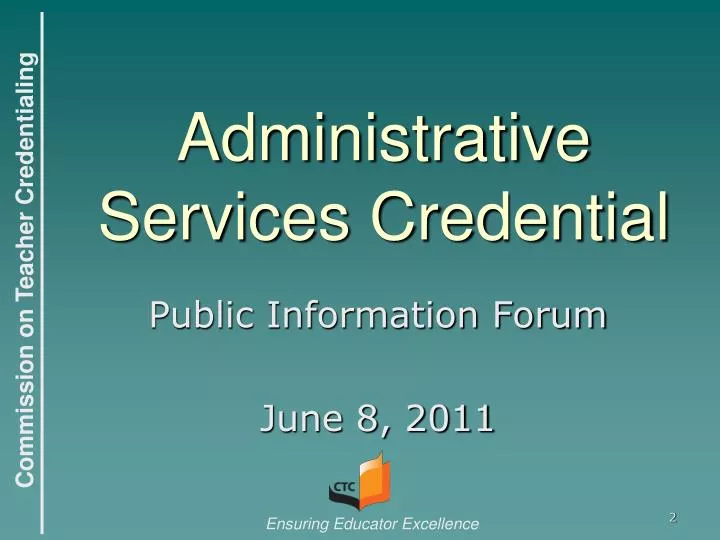 administrative services credential