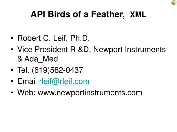 api birds of a feather xml