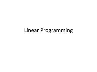 Linear Programming