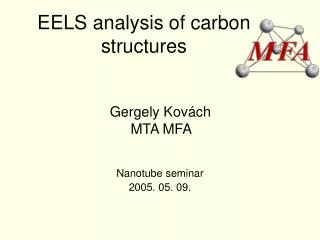 EELS analysis of carbon structures