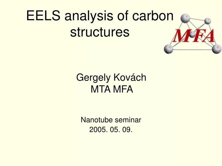 eels analysis of carbon structures