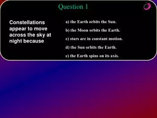 a) the Earth orbits the Sun. b) the Moon orbits the Earth. c) stars are in constant motion. d) the Sun orbits the Earth.