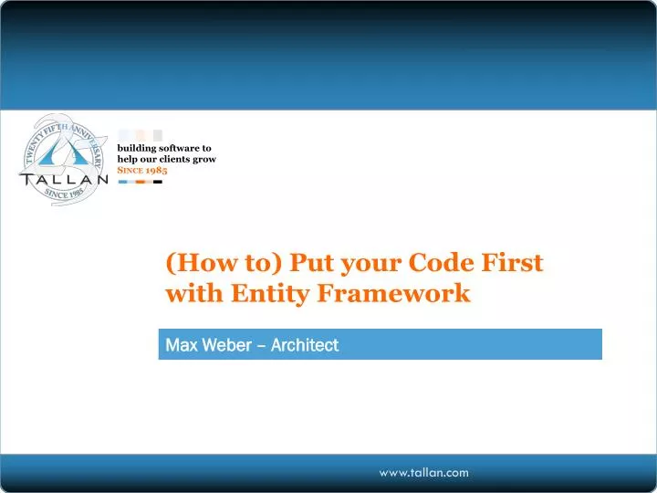 how to put your code first with entity framework