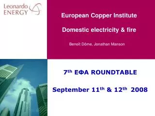 European Copper Institute Domestic electricity &amp; fire