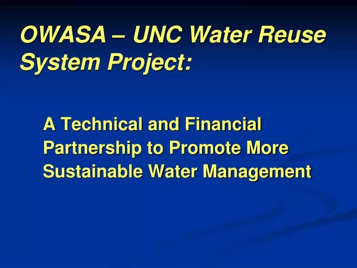 owasa unc water reuse system project