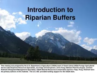 Introduction to Riparian Buffers