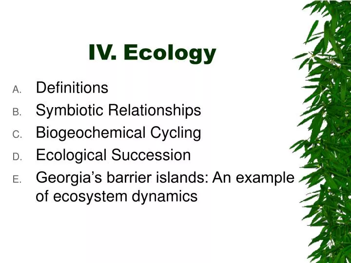 iv ecology