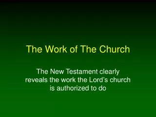 The Work of The Church