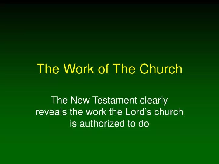 the work of the church