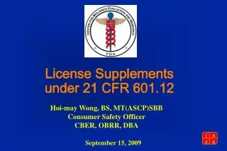 License Supplements under 21 CFR 601.12