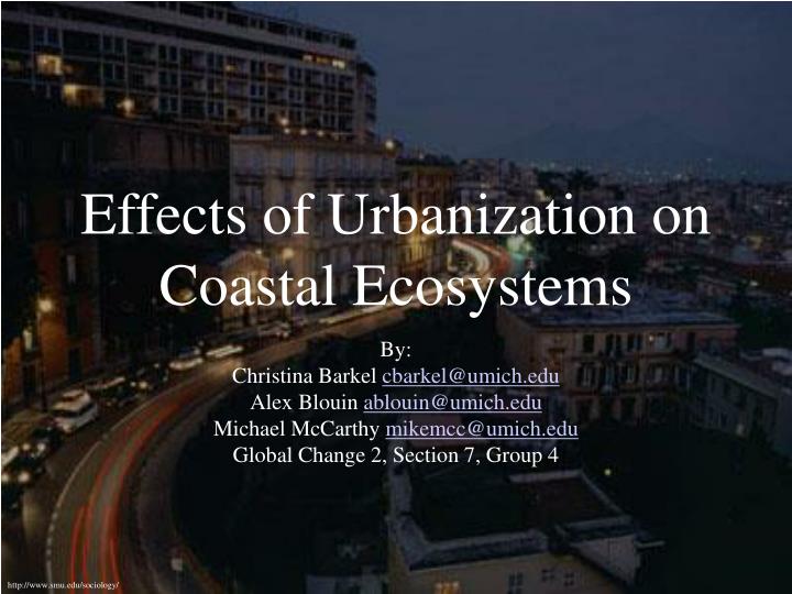effects of urbanization on coastal ecosystems