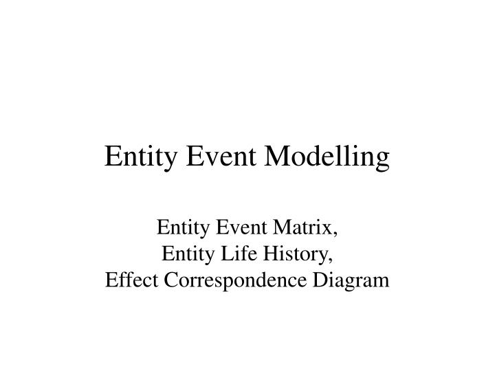 entity event modelling